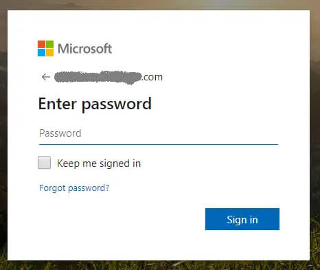 enter the microsoft account and click next