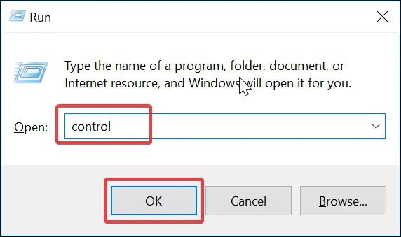 controllo esecuzione finestra di dialogo windows 10