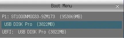 boot option menu in windows