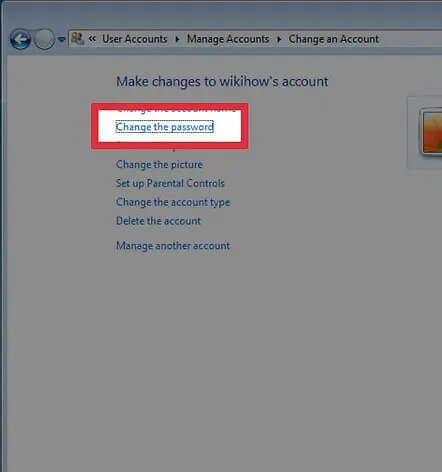 verander het wachtwoord windows 7