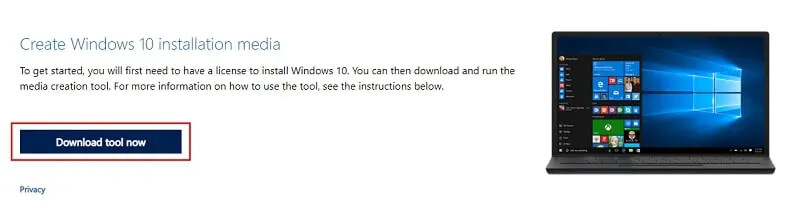 Windows 10インストールメディアダウンロードツールを作成する