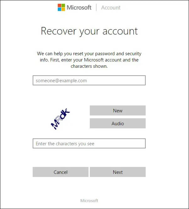 enter the microsoft account and characters