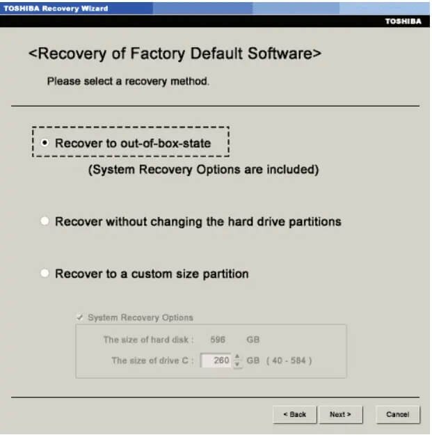 réinitialisation d'usine d'un ordinateur portable toshiba verrouillé