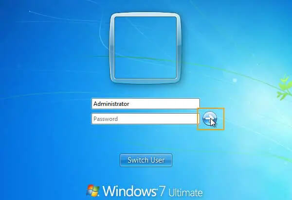 矢印ボタンを押す Windows 7