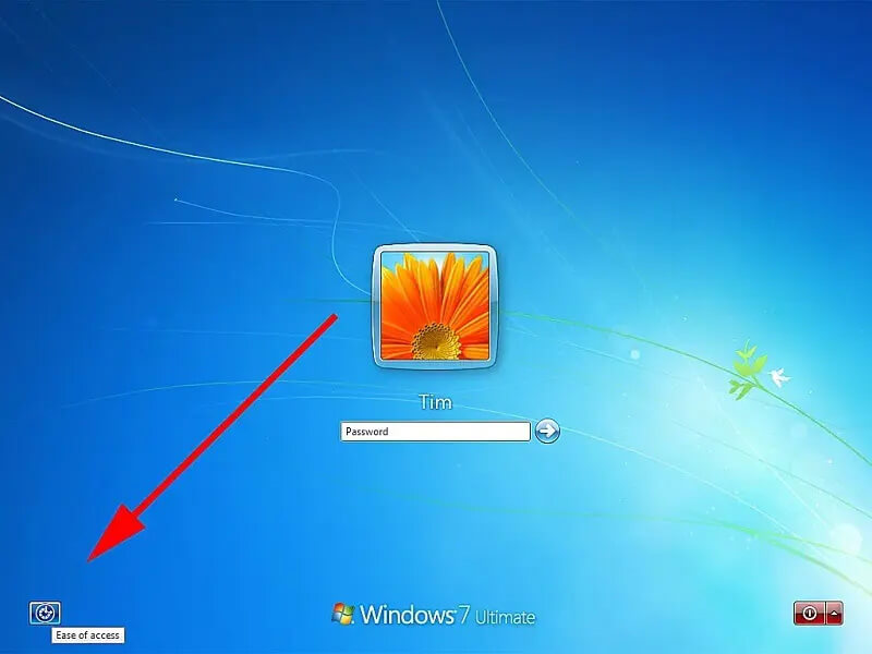 appuyez sur le bouton de facilité d'accès windows 7