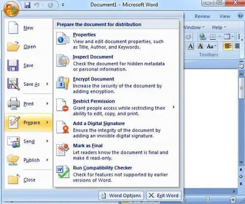 パスワードでWord 2007からパスワード保護を削除します