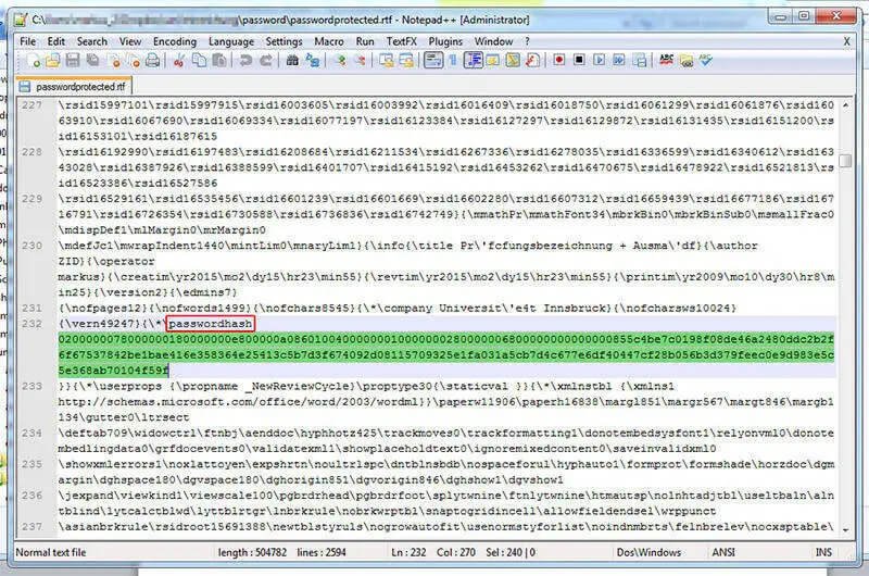 sostituire il commento per il file in formato RTF nel blocco note