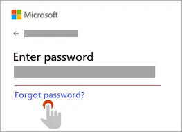 sélectionnez mot de passe oublié dans Microsoft
