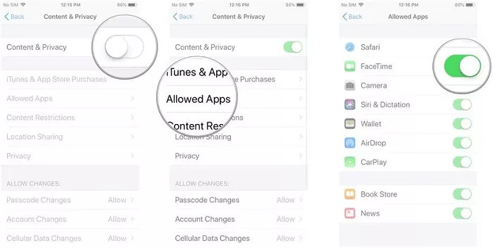 set app restrictions on iphone