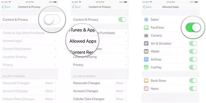 définir des restrictions d'applications sur l'iphone