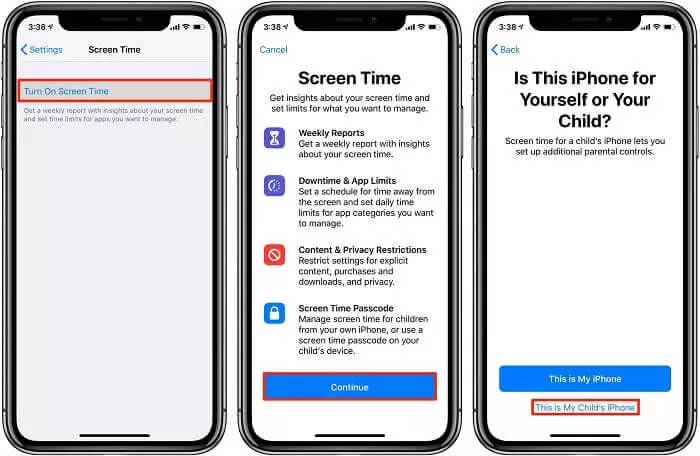 set screen time on iphone