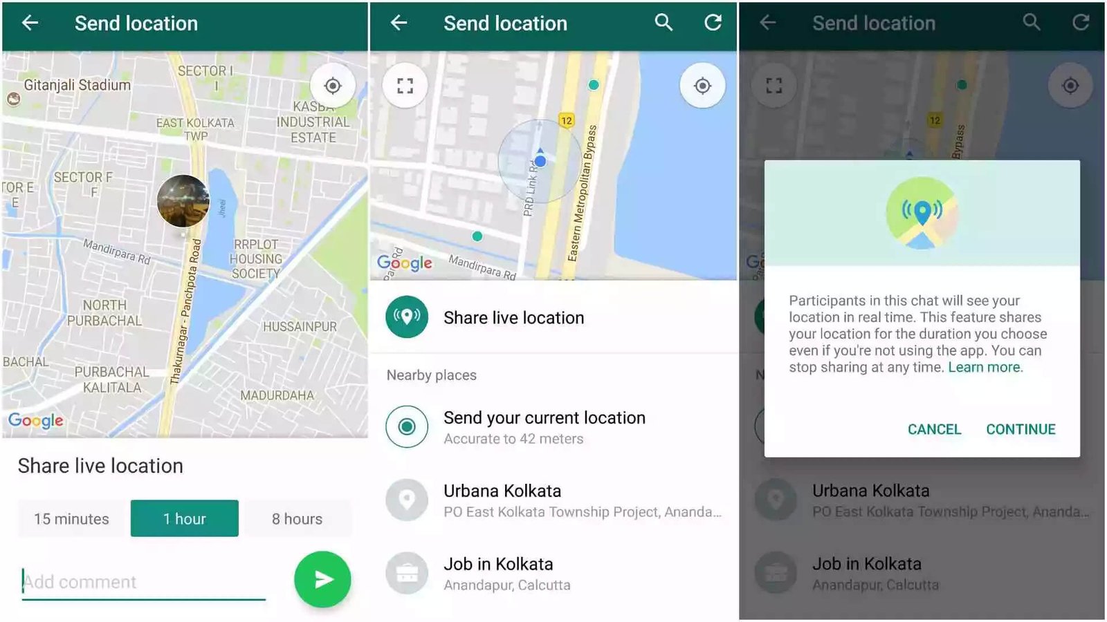 whatsapp share location