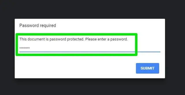 enter the password to open the pdf file