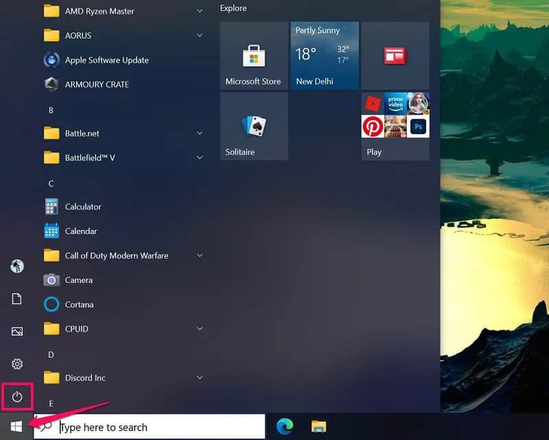 wie man in Windows 10 vollständig herunterfährt