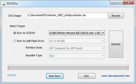 iso2disc burning pcunlocker to cd dvd