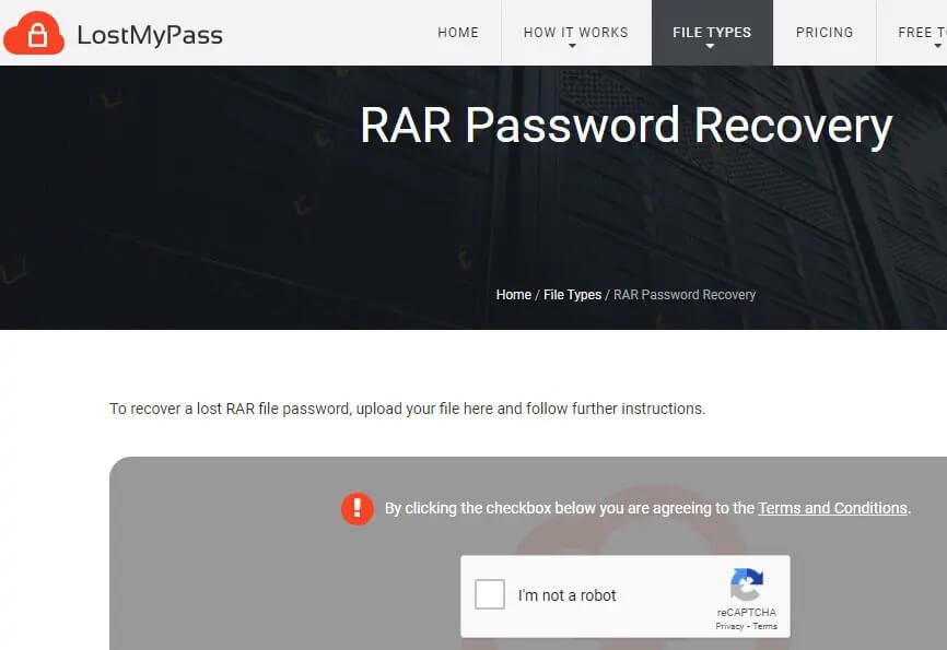 lostmypass rar şifre çözücü çevrimiçi