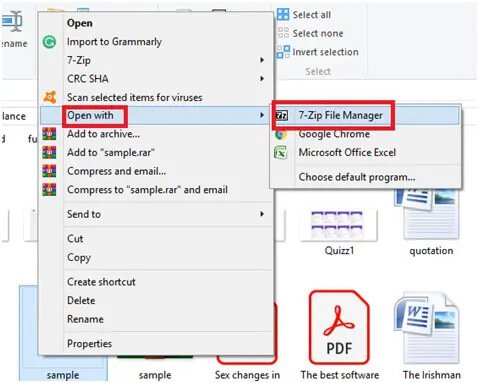 mit 7 zip öffnen, um excel passwort wiederherzustellen