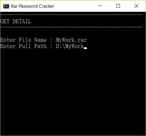 eliminar la contraseña de rar con cmd