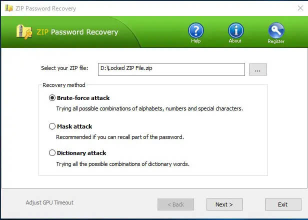 top password zip password recovery